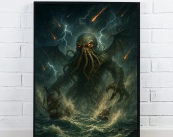 Cthulhu Poster – HP Lovecraft Cosmic Horror Art (Digital Download)