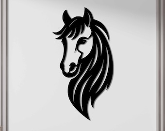 Arte mural de caballos en metal - Decoración ecuestre