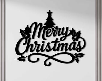 Corona navideña con lazo, decoración navideña de metal para pared, ideal para el hogar o la oficina, regalo de Navidad.