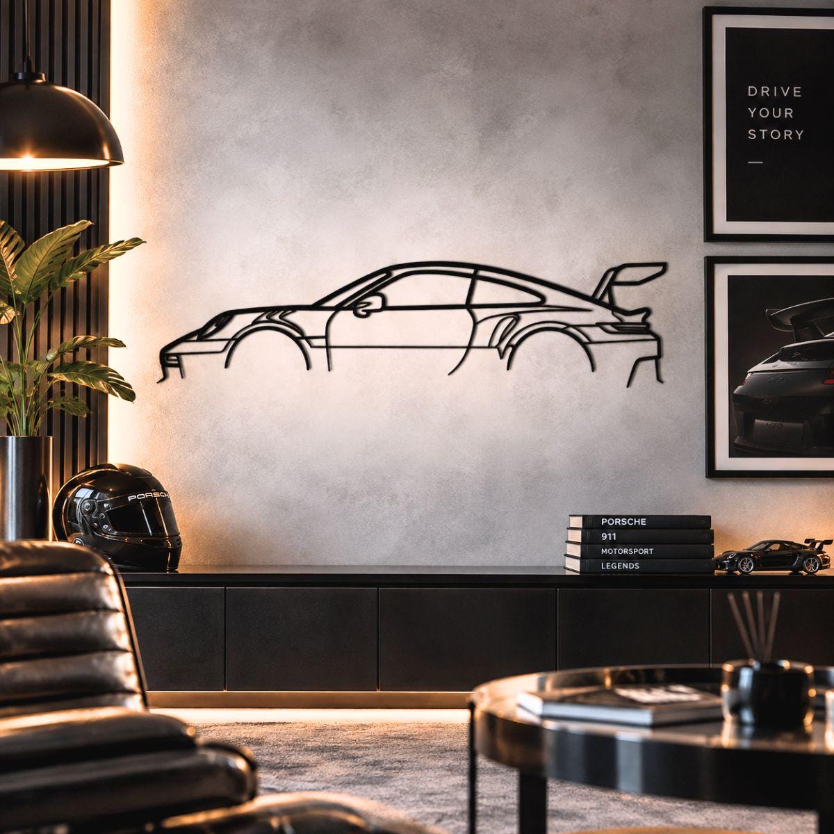Porsche Metal Wall Art Silhouette - Etsy