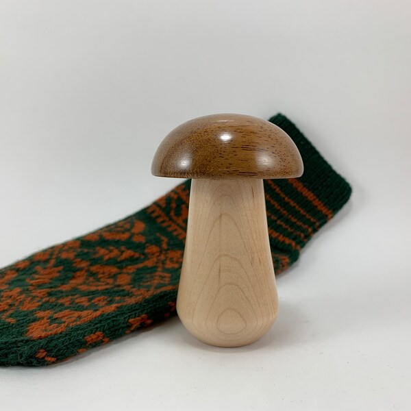 Darning Mushroom - Iroko & Maple (Stock No. 2904)