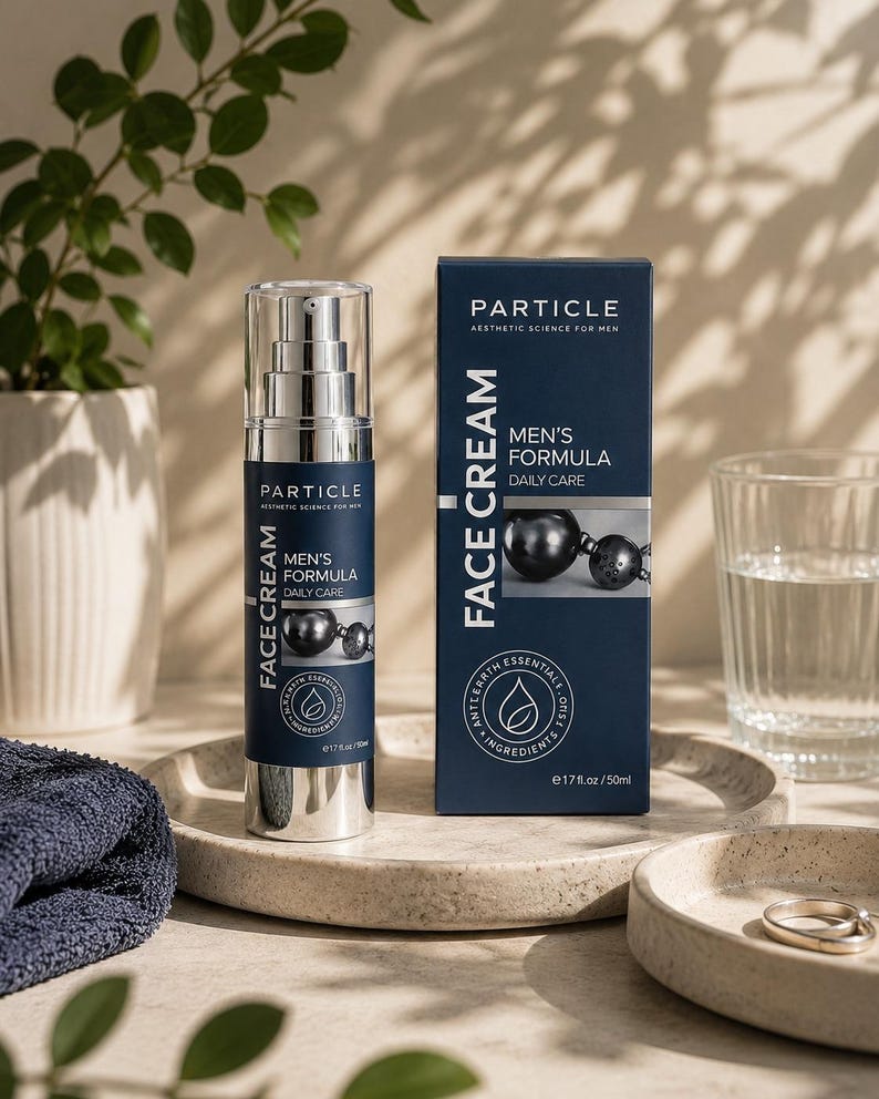 Particle Men’s Face Cream – Anti Aging Moisturizer for Men – Daily Face Care Cream – Hydrating & Firming Skincare – 50ml Men Grooming Essential