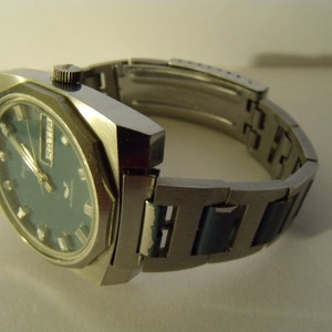 Bulova Mens Watch Automatic 1971 Blue Dial Stainless Steel image 5