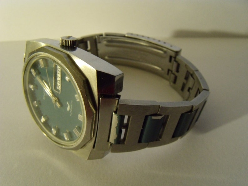 Bulova Mens Watch Automatic 1971 Blue Dial Stainless Steel image 5