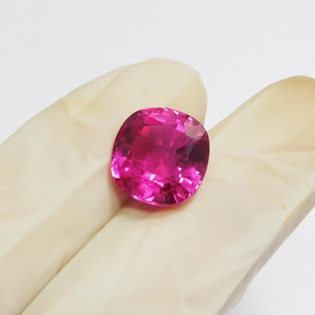 6.10 Ct Natural Square Cushion Cut Pink Ruby Certified Loose Gemstone ...