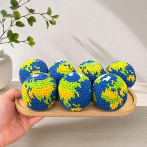 Handmade Crochet Earth Keychain, Amigurumi Globe Bag Charm, Project Hail Mini Planet Accessory