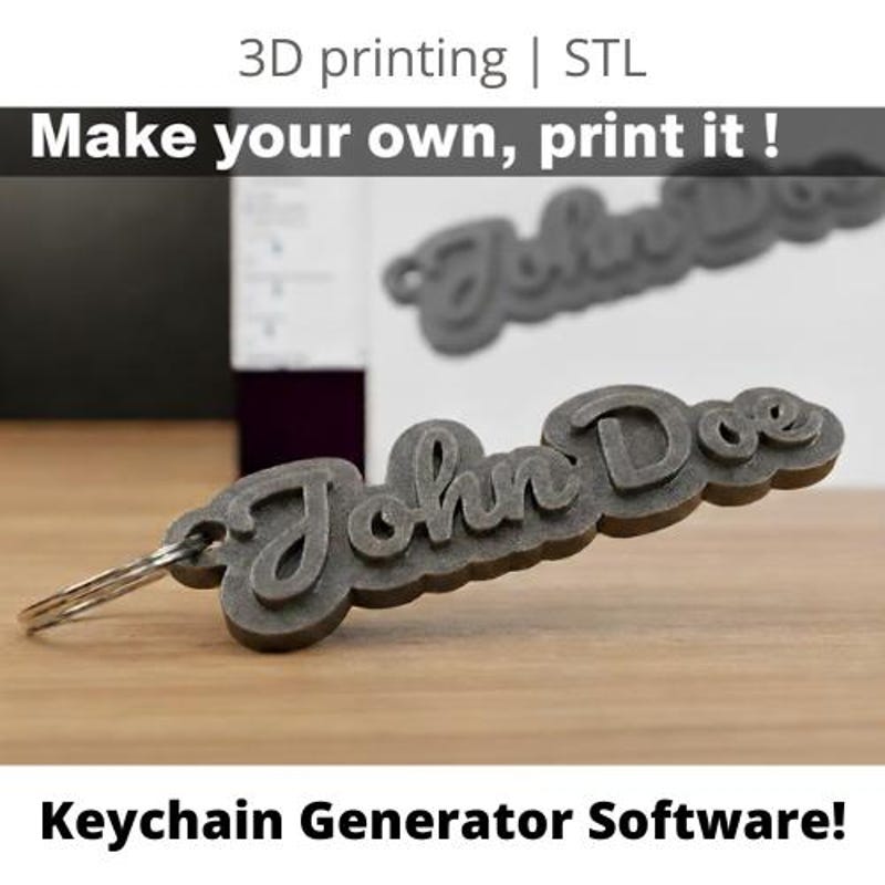 3d File Name Key Chain - Etsy