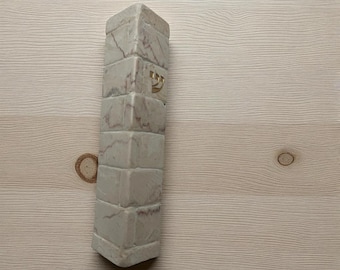 Handmade Jerusalem Stone Mezuzah Case - Jewish Home Decor, Gift from Israel