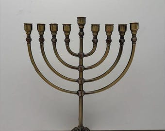 Lâmpada de Hanukkah Menorá Clássica do Templo Sagrado | Presente de Decoração Judaica para Casa