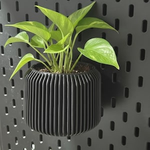 Macetero SKADIS – Macetero moderno impreso en 3D para tablero perforado de IKEA – Macetero de pared negro – Macetero para Skadis