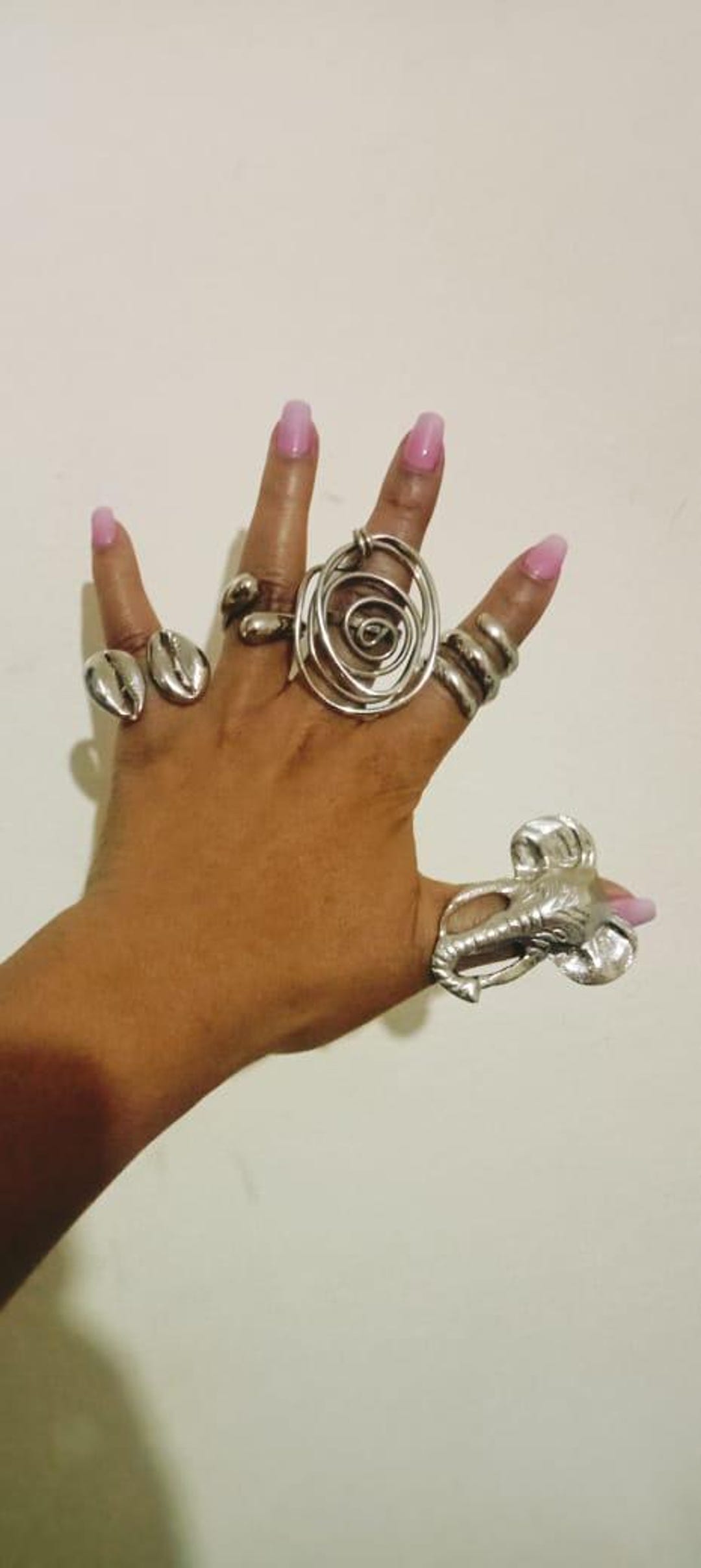 Handmade Silver Plated Ring Set, Adjustable African Rings - Etsy