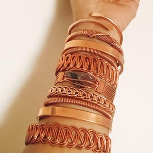 10 verstelbare armbanden van puur koper, unieke armbandenset