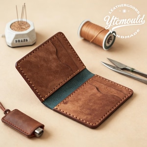 EDC Brieftaschenstanze, Multi-Kartensteckplatz Lederhandwerkswerkzeug (11,5 x 8,5 cm fertige Größe)
