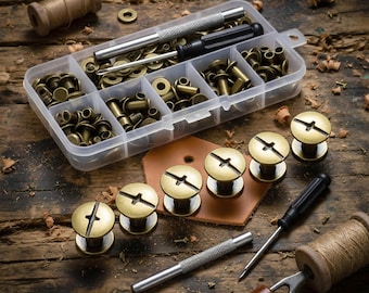 110 Sets Leather Rivets Chicago Screws Assorted Kit