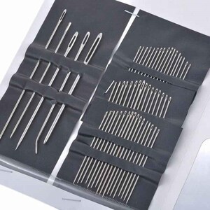 55-Piece Big Eye Stainless Steel Sewing Needles Set: Embroidery, Cross Stitch