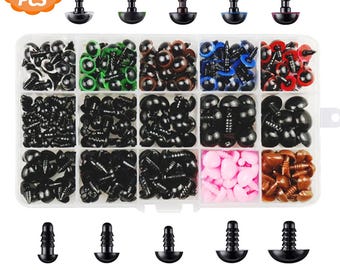 AHANDMAKER: 20 Occhi Di Sicurezza Per Amigurumi Da 40 Mm Con Rondelle - Perfetti Per Pupazzi E Orsetti Fai Da Te