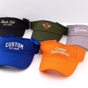 Custom Visor Hat – Personalized Logo Visor, Adjustable Sun Cap, Custom Gifts Custom With Text Personalized Visor Beach Sun Hat