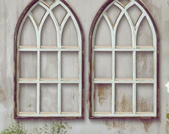 Charming Rustic Window Frame Hanging – Set of 2