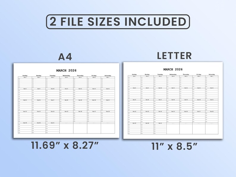 Printable & Fillable Minimalist Calendar 2026 Planner PDF With ...