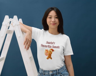 サンタのお気に入りのスナックコットンTシャツ - おもしろクリスマスパジャマトップ