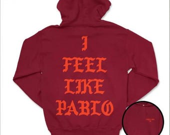 TLOP I Feel Like Pablo Hoodie Garnet Kanye West Unisex Yeezy Streetwear Hoodie