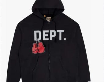 Boxing Merch Zip Hoodie Black Streetwear Athletic Unisex Sweatshirt