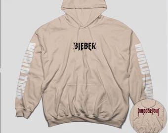 Justin Bieber Purpose Tour Hoodie Sand Unisex Heavy Blend Streetwear Sweatshirt