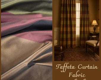 Cortinas de tafetán a rayas de edición limitada – Altura 150 cm - 62 pulgadas – Elegancia atemporal