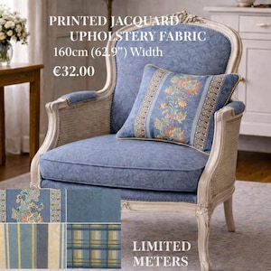 Tela de tapicería Jacquard estampada - 160 cm (62,9”) de ancho / Tela decorativa y para muebles / Metros limitados disponibles