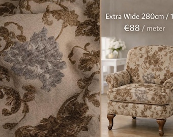 Luxury Cotton Chenille Jacquard Upholstery Fabric – Extra Wide 280cm / 110” – Limited Edition