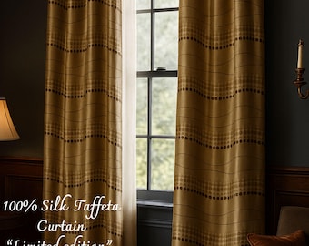 Cortinas de tafetán a rayas de edición limitada – Altura 150 cm - 62 pulgadas – Elegancia atemporal