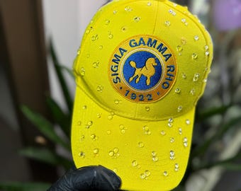 Sigma Gamma Rho – Royal Raindrop Glam Fitted Hat