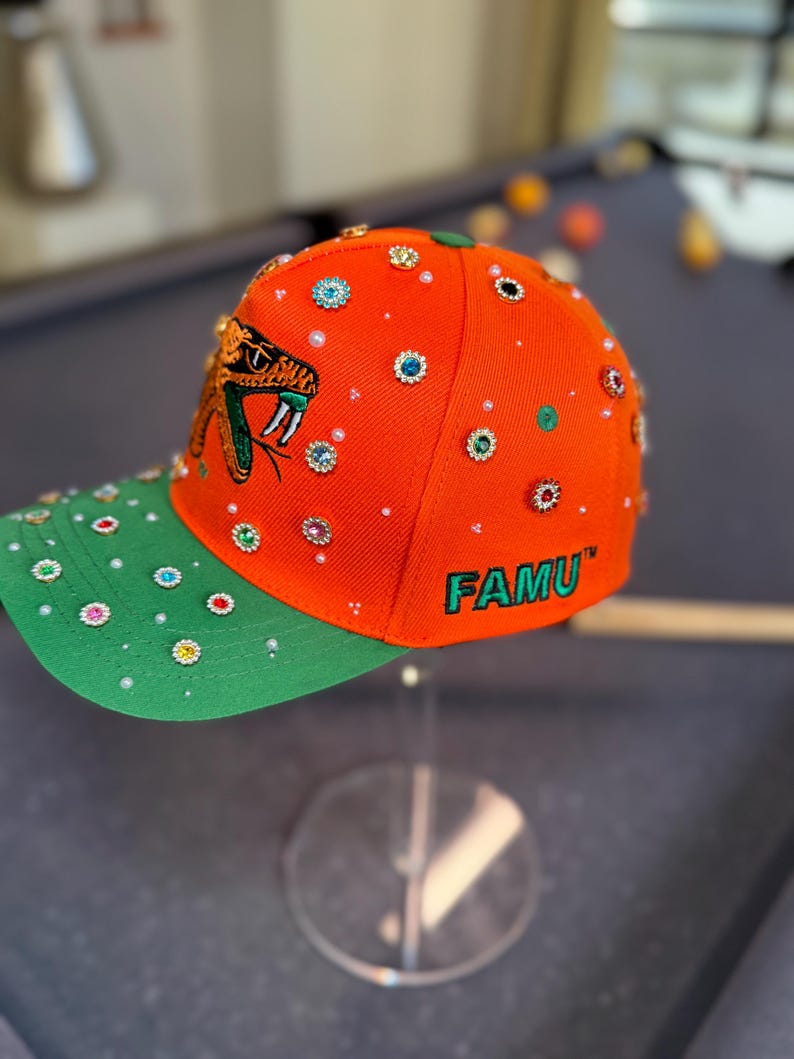 Florida A&M University - Rattler Gemstone Snapback (orange/green and ...