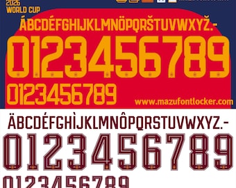 Spain World Cup 2026 Schriftart - Vektorschrift für Trikots (Digitaler Download)