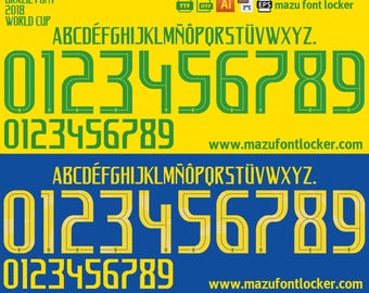 Brasilien WM 2018 Schriftart - Vektorschrift für Shirts (Digitaler Download)