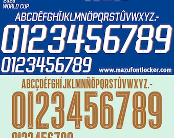 Frankreich WM 2026 Schriftart - Vektorschrift für Trikots (Digitaler Download)