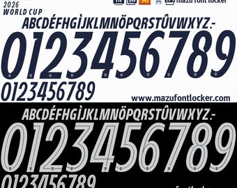 USA World Cup 2026 Schriftart - Vektorschrift für Shirts (Digitaler Download)