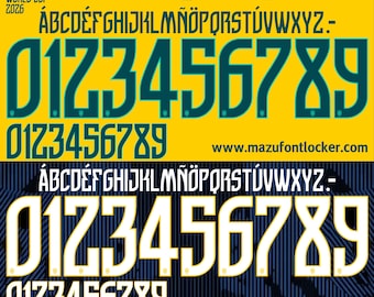 Brasilien WM 2026 Schriftart - Vektorschrift für Shirts (Digitaler Download)
