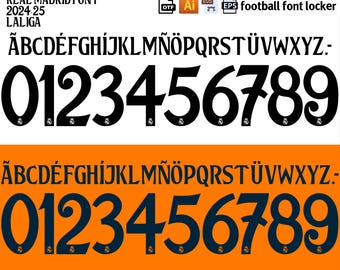 Real Madrid 2024-2025 Schriftart – Vektorschrift (Digitaler Download)