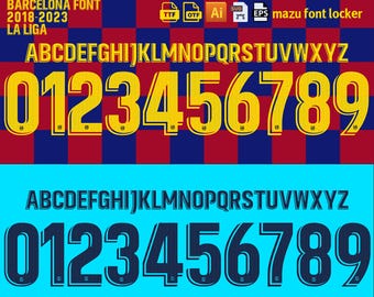 Barcelona 2018-23 Font - Vektorschrift für Shirts (Digitaler Download)
