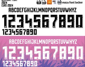 Germany Euro 2024 Schriftart - Vektorschrift für Trikots (Digitaler Download)