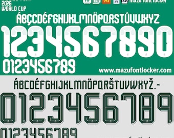Mexiko WM 2026 Schriftart - Vektorschrift für Trikots (Digitaler Download)