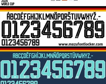 Deutschland WM 2026 Schriftart - Vektorschrift für Trikots (Digitaler Download)
