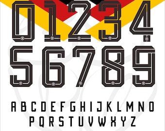 Deutschland 2026 Fußball Jersey Schriftart, deutsche Fußballzahlen, SVG, OTF Bundle, Sofort Download