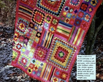 Crochet Granny Square Patchwork Lap Blanket (Plus Shawl Pattern)