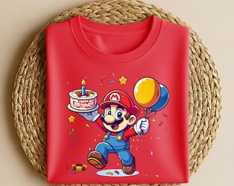 Super Mario Birthday Shirt, Matching Family Vacation Tee