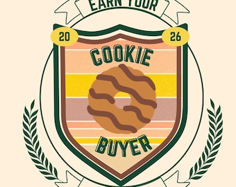 Temporada de biscoitos GS | Logotipo de biscoitos das escoteiras | Para download | Pode ser personalizado