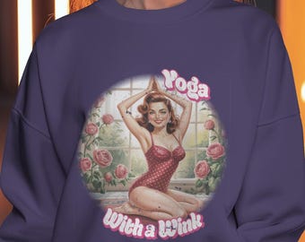 1950s Pinup Girl Sweatshirt Vintage Glamour Yoga Girl Pullover Illustration