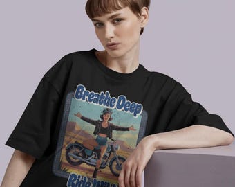 Maglietta unisex oversize in stile rockabilly pin-up, stile tatuaggio retrò anni '50