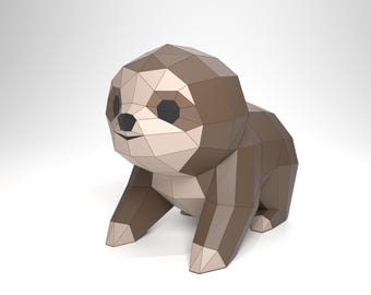 Sloth Papercraft PDF Template | Printable DIY Paper Model